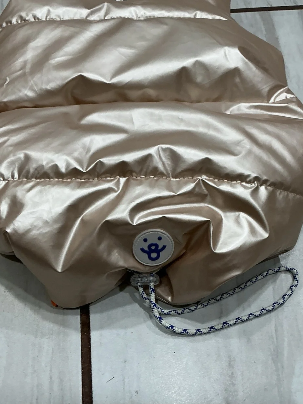 Oodles Metallic Gold Puffer Dog Jacket Size Medium Quilted Fall Winter Coat